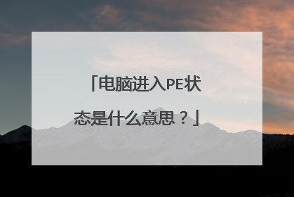 电脑进入PE状态是什么意思?