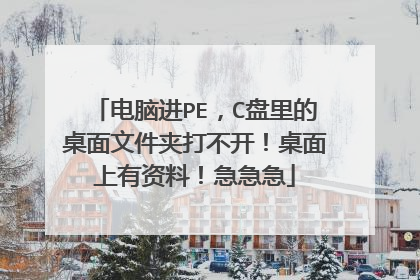 电脑进PE,C盘里的桌面文件夹打不开!桌面上有资料!急急急
