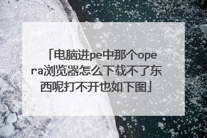 电脑进pe中那个opera浏览器怎么下载不了东西呢打不开也如下图