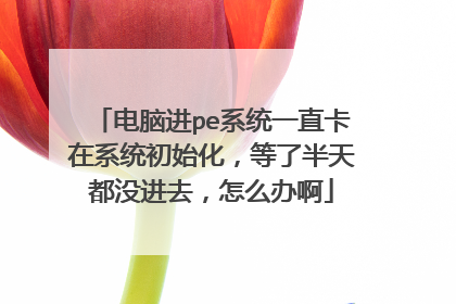 电脑进pe系统一直卡在系统初始化，等了半天都没进去，怎么办啊