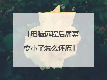 电脑远程后屏幕变小了怎么还原