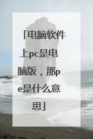 电脑软件上pc是电脑版,那pe是什么意思