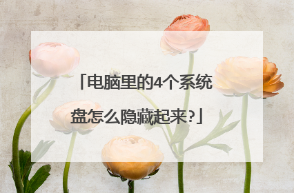 电脑里的4个系统盘怎么隐藏起来?