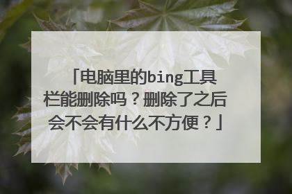 电脑里的bing工具栏能删除吗?删除了之后会不会有什么不方便?
