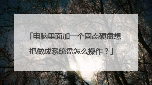 电脑里面加一个固态硬盘想把做成系统盘怎么操作？