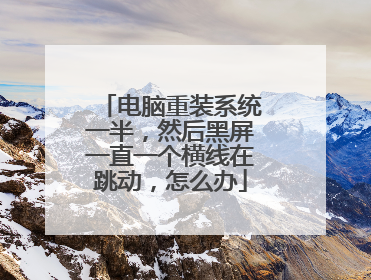电脑重装系统一半，然后黑屏一直一个横线在跳动，怎么办