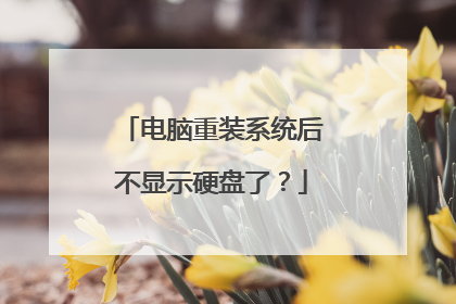 电脑重装系统后不显示硬盘了？