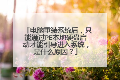 电脑重装系统后,只能通过PE本地硬盘启动才能引导进入系统,是什么原因?