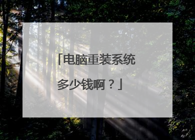 电脑重装系统多少钱啊?