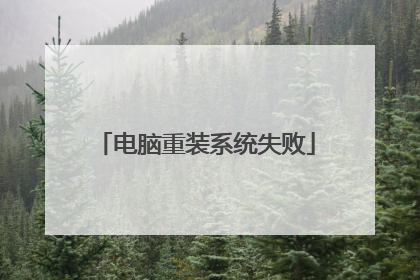 电脑重装系统失败