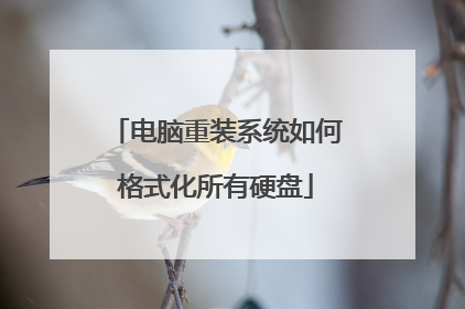 电脑重装系统如何格式化所有硬盘