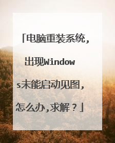 电脑重装系统,出现Windows未能启动见图,怎么办,求解?