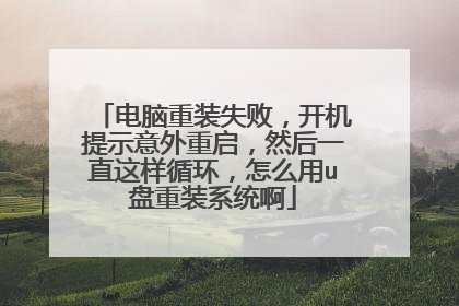 电脑重装失败,开机提示意外重启,然后一直这样循环,怎么用u盘重装系统啊