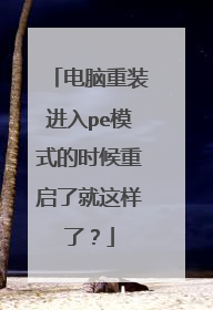 电脑重装进入pe模式的时候重启了就这样了?