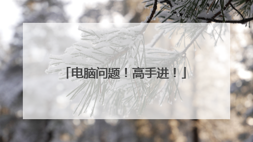 电脑问题！高手进！