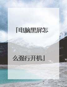 电脑黑屏怎么强行开机