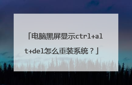 电脑黑屏显示ctrl+alt+del怎么重装系统?
