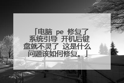 电脑 pe 修复了 系统引导 开机后键盘就不灵了 这是什么问题该如何修复。