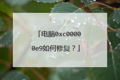 电脑0xc00000e9如何修复?