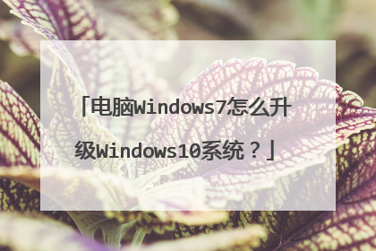 电脑Windows7怎么升级Windows10系统?