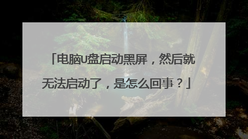 电脑U盘启动黑屏，然后就无法启动了，是怎么回事？