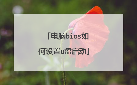 电脑bios如何设置u盘启动