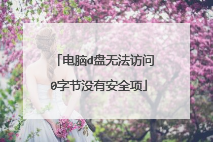 电脑d盘无法访问0字节没有安全项