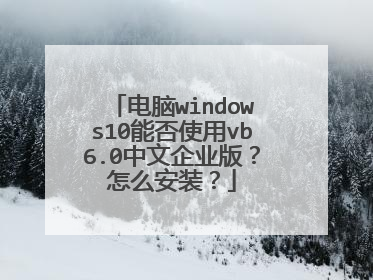 电脑windows10能否使用vb6.0中文企业版?怎么安装?