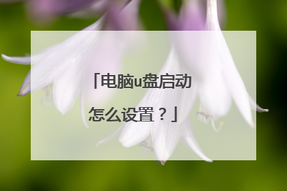 电脑u盘启动怎么设置？