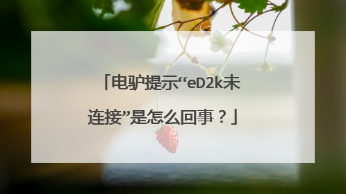 电驴提示“eD2k未连接”是怎么回事?