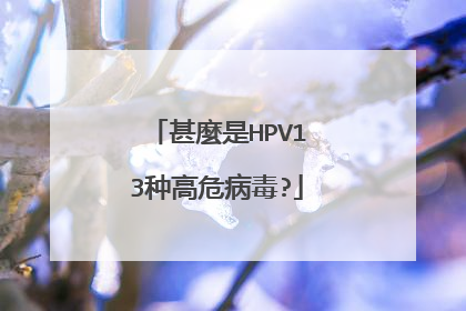 甚麼是HPV13种高危病毒?