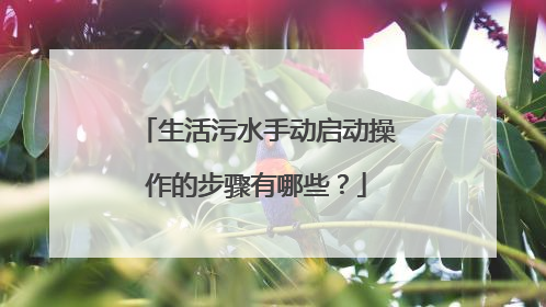 生活污水手动启动操作的步骤有哪些?