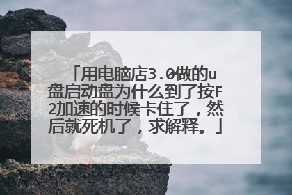 用电脑店3.0做的u盘启动盘为什么到了按F2加速的时候卡住了,然后就死机了,求解释。