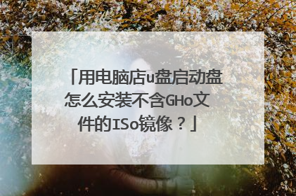 用电脑店u盘启动盘怎么安装不含GHo文件的ISo镜像？