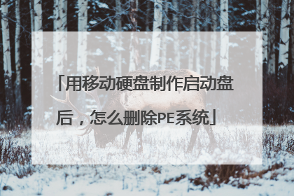 用移动硬盘制作启动盘后,怎么删除PE系统