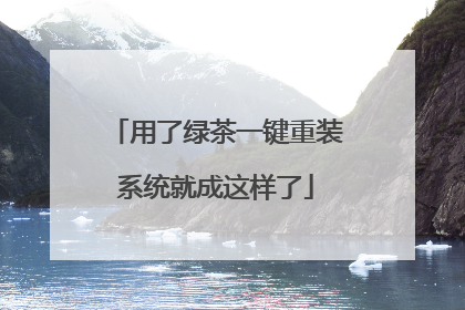 用了绿茶一键重装系统就成这样了