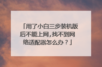 用了小白三步装机版后不能上网,找不到网络适配器怎么办？