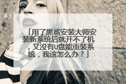 用了黑鲨安装大师安装新系统后就开不了机,又没有U盘能重装系统,我该怎么办?