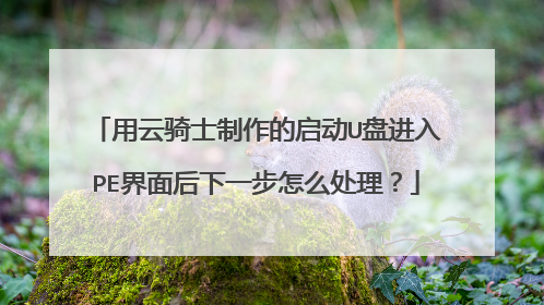 用云骑士制作的启动U盘进入PE界面后下一步怎么处理？