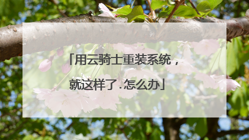 用云骑士重装系统，就这样了.怎么办