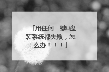 用任何一键U盘装系统都失败，怎么办！！！
