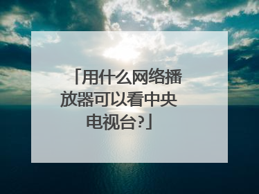 用什么网络播放器可以看中央电视台?