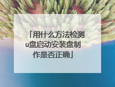 用什么方法检测u盘启动安装盘制作是否正确