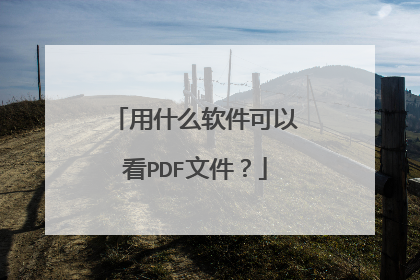 用什么软件可以看PDF文件?