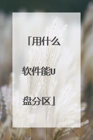 用什么软件能U盘分区