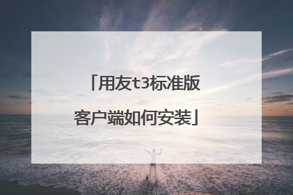 用友t3标准版客户端如何安装