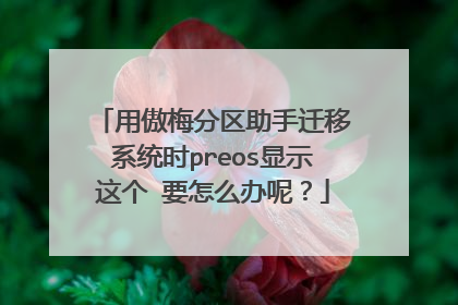 用傲梅分区助手迁移系统时preos显示这个 要怎么办呢?