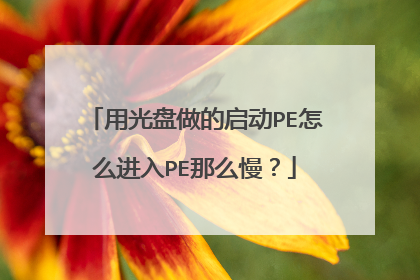 用光盘做的启动PE怎么进入PE那么慢?