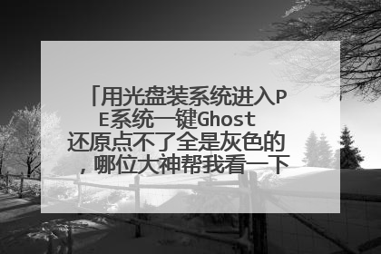用光盘装系统进入PE系统一键Ghost还原点不了全是灰色的,哪位大神帮我看一下是怎么回事?谢谢了