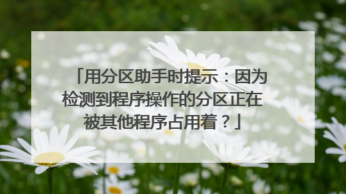 用分区助手时提示:因为检测到程序操作的分区正在被其他程序占用着?